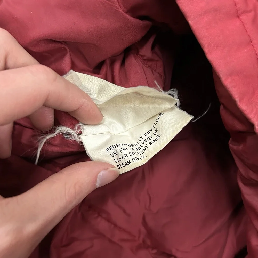 Vintage Eddie Bauer Goose Down Puffer Jacket Women's Large‎ Red Full Zip
